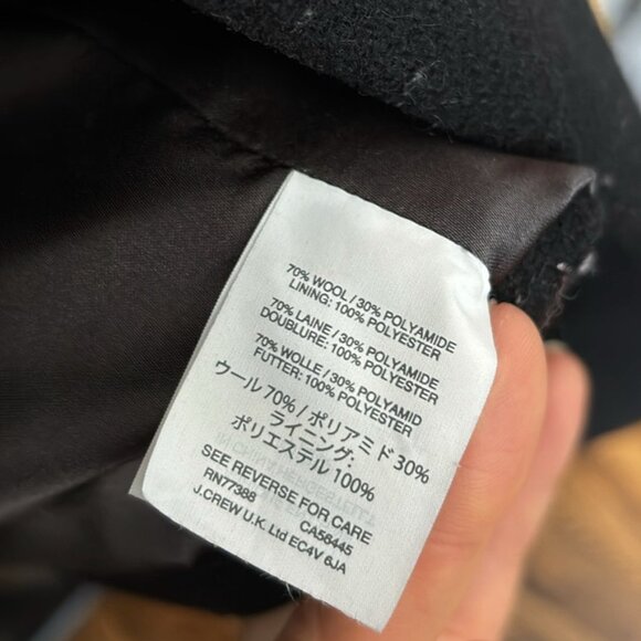 J Crew stadium wool cocoon coat in black - Size 12 - Picture 5 of 5